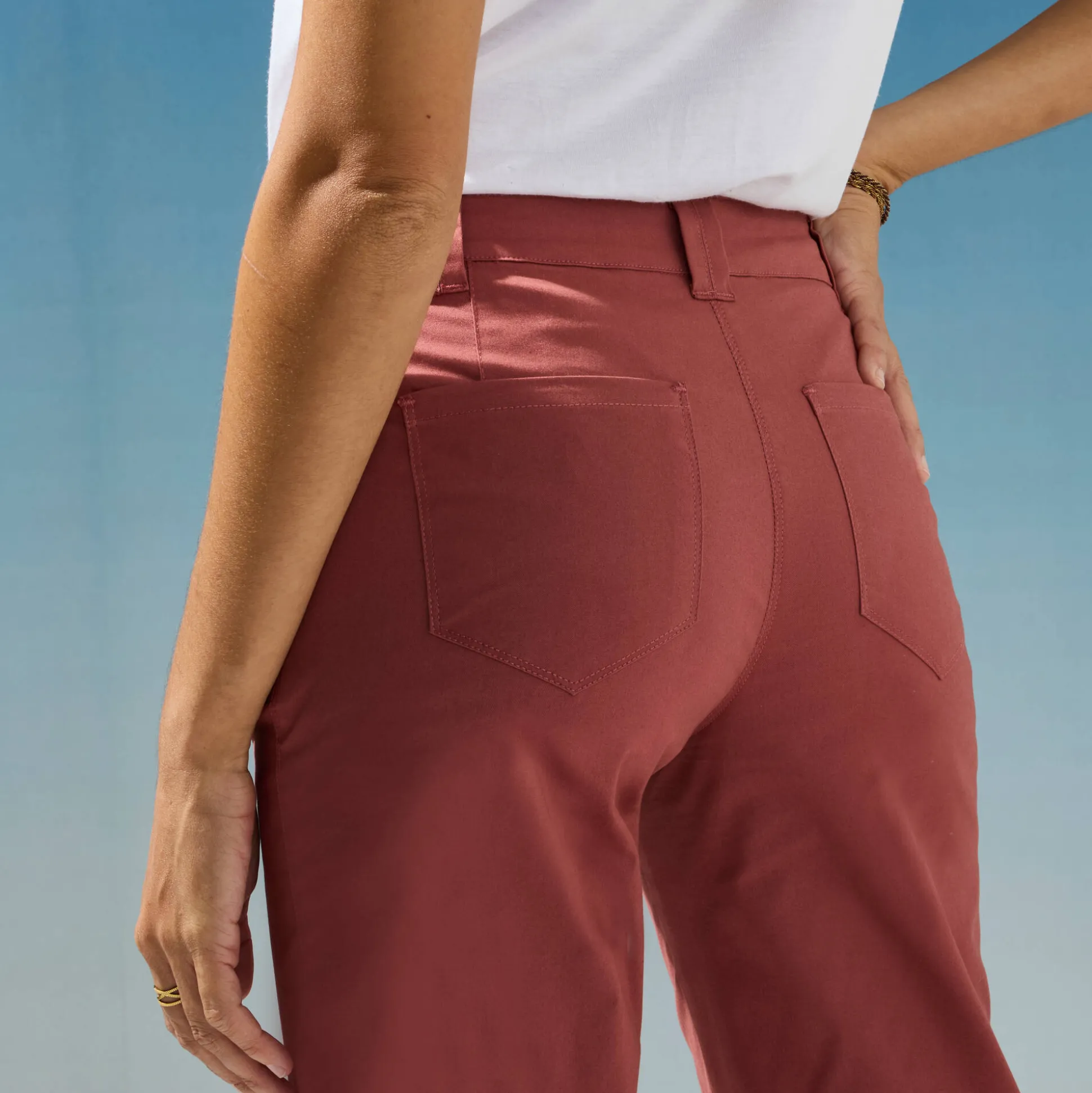 Rechte 7/8-broek met stretch