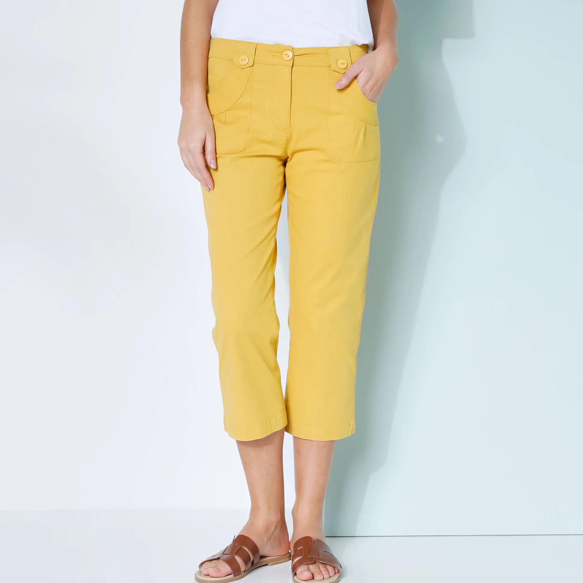 Rechte 7/8-broek met stretch