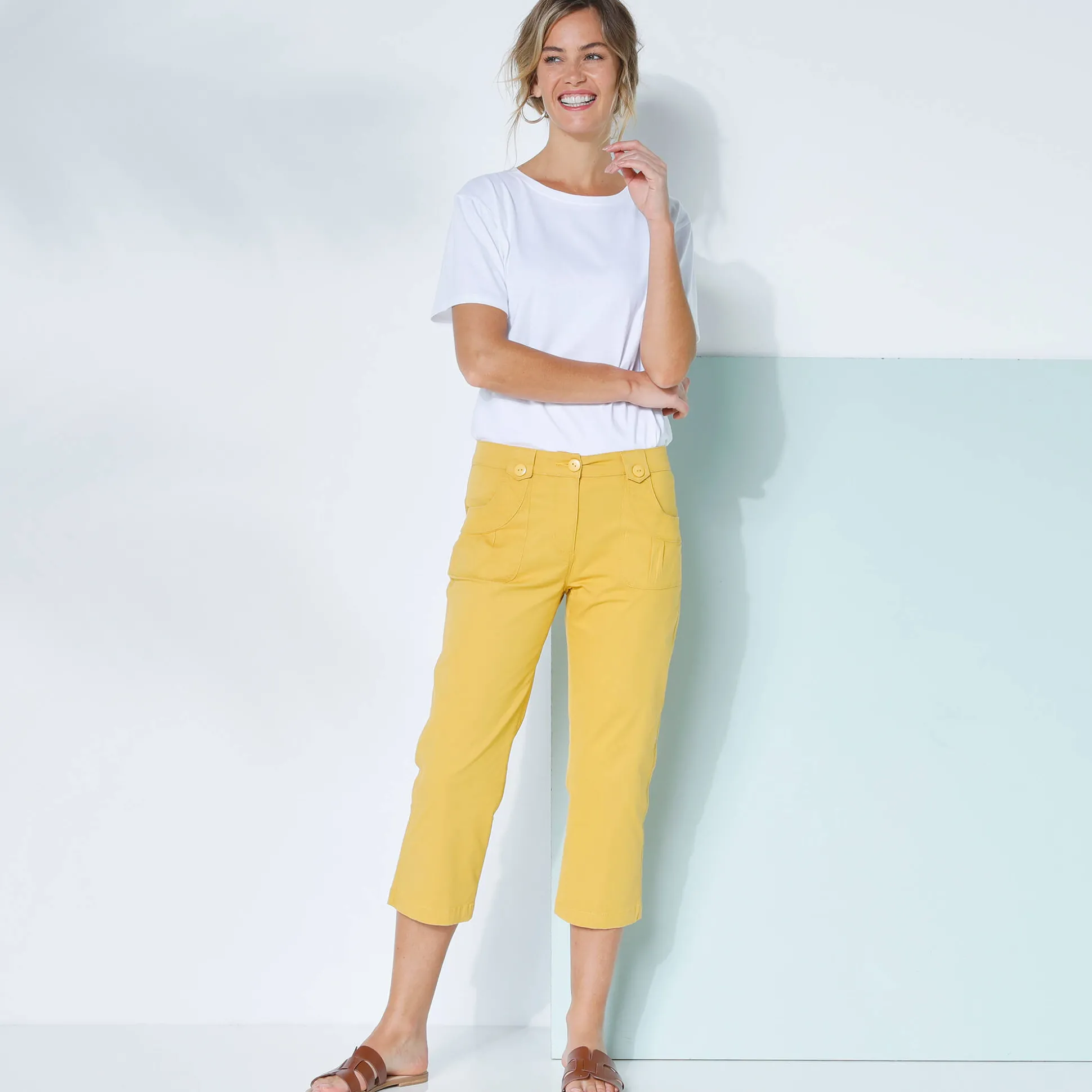 Rechte 7/8-broek met stretch