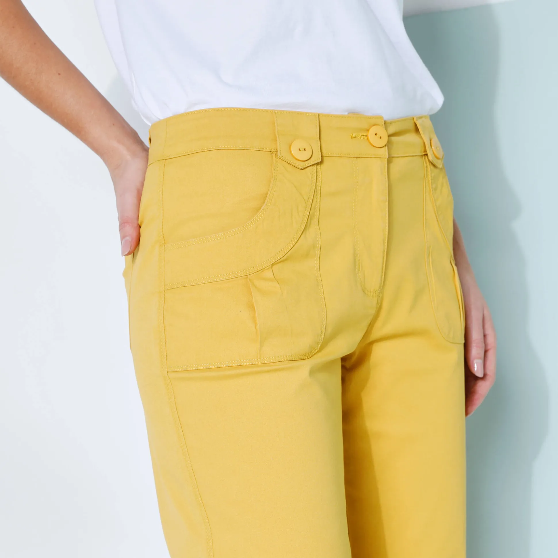 Rechte 7/8-broek met stretch