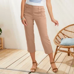Rechte 7/8-broek met stretch