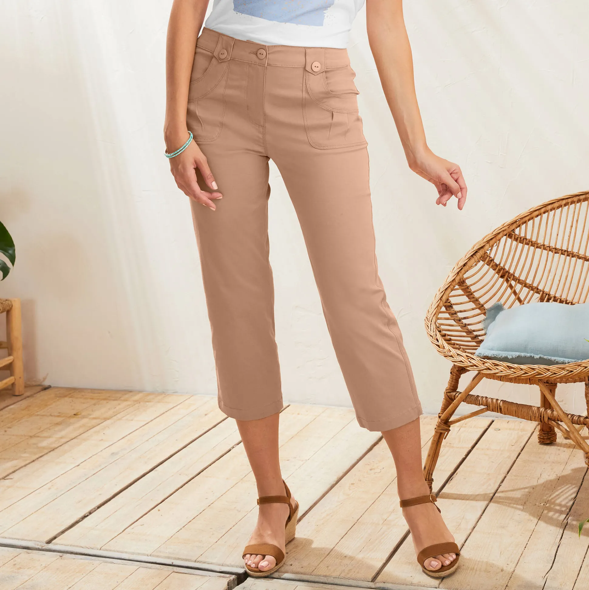 Rechte 7/8-broek met stretch