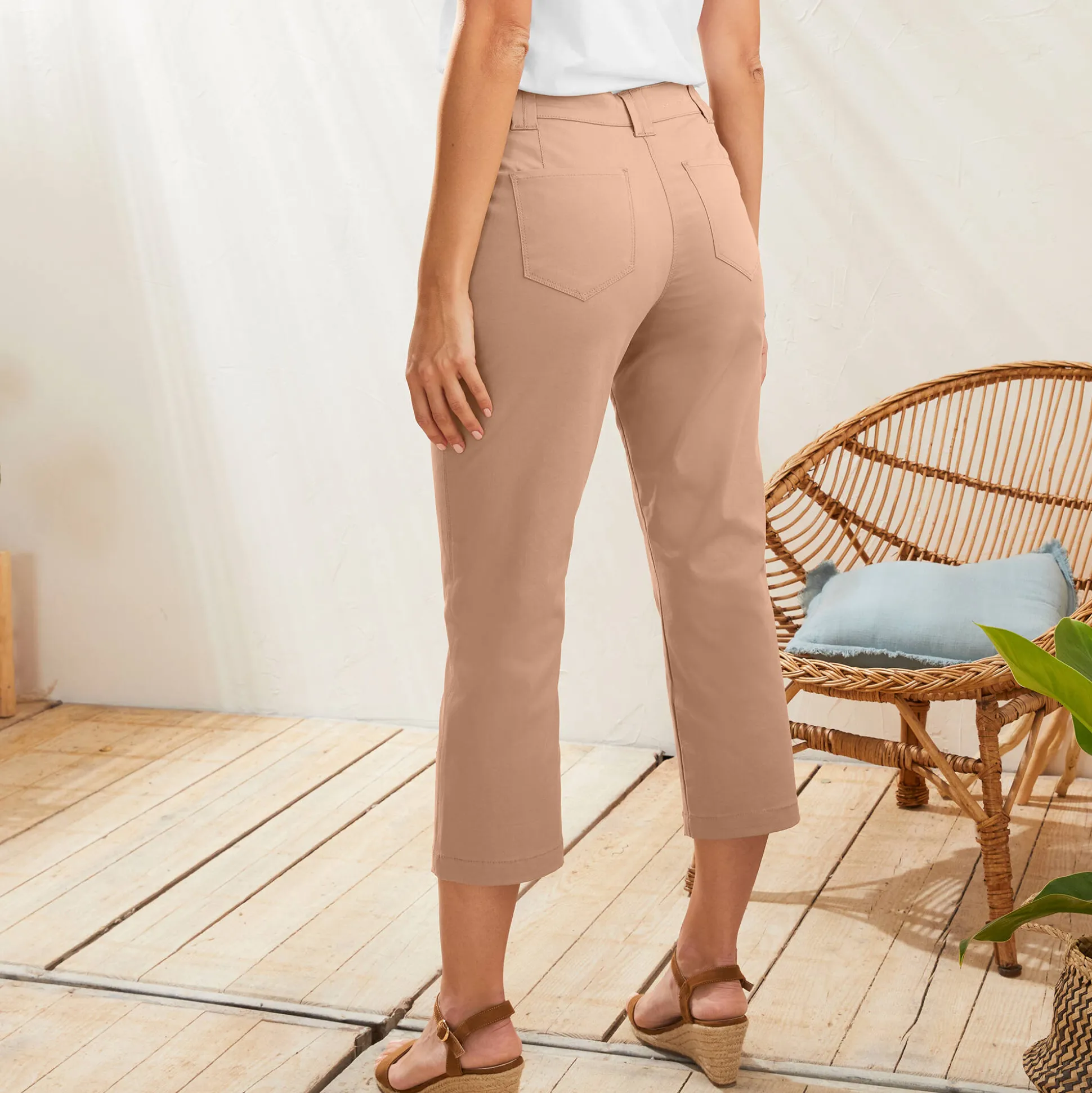 Rechte 7/8-broek met stretch