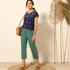 Rechte 7/8-broek met stretch