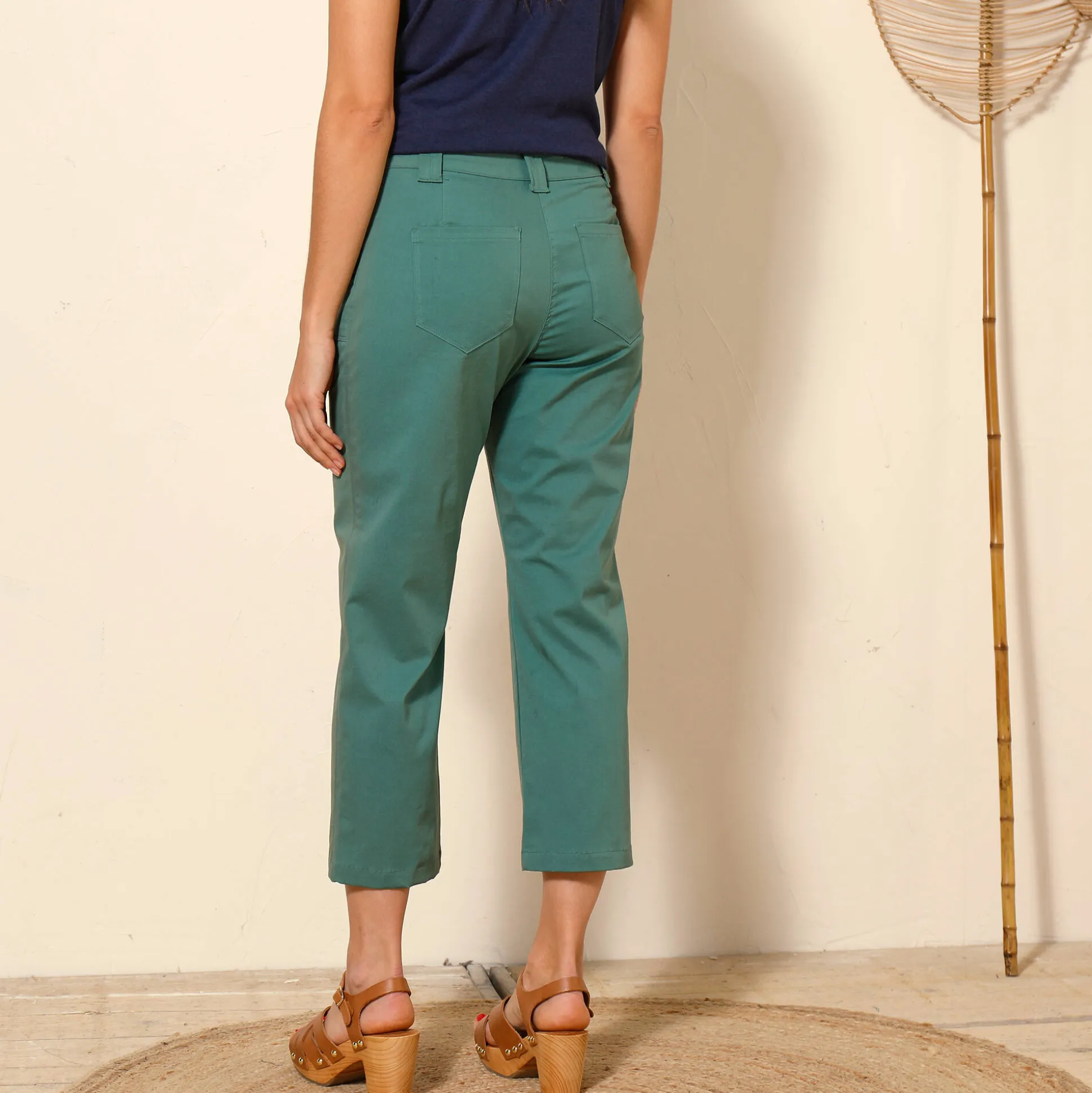 Rechte 7/8-broek met stretch