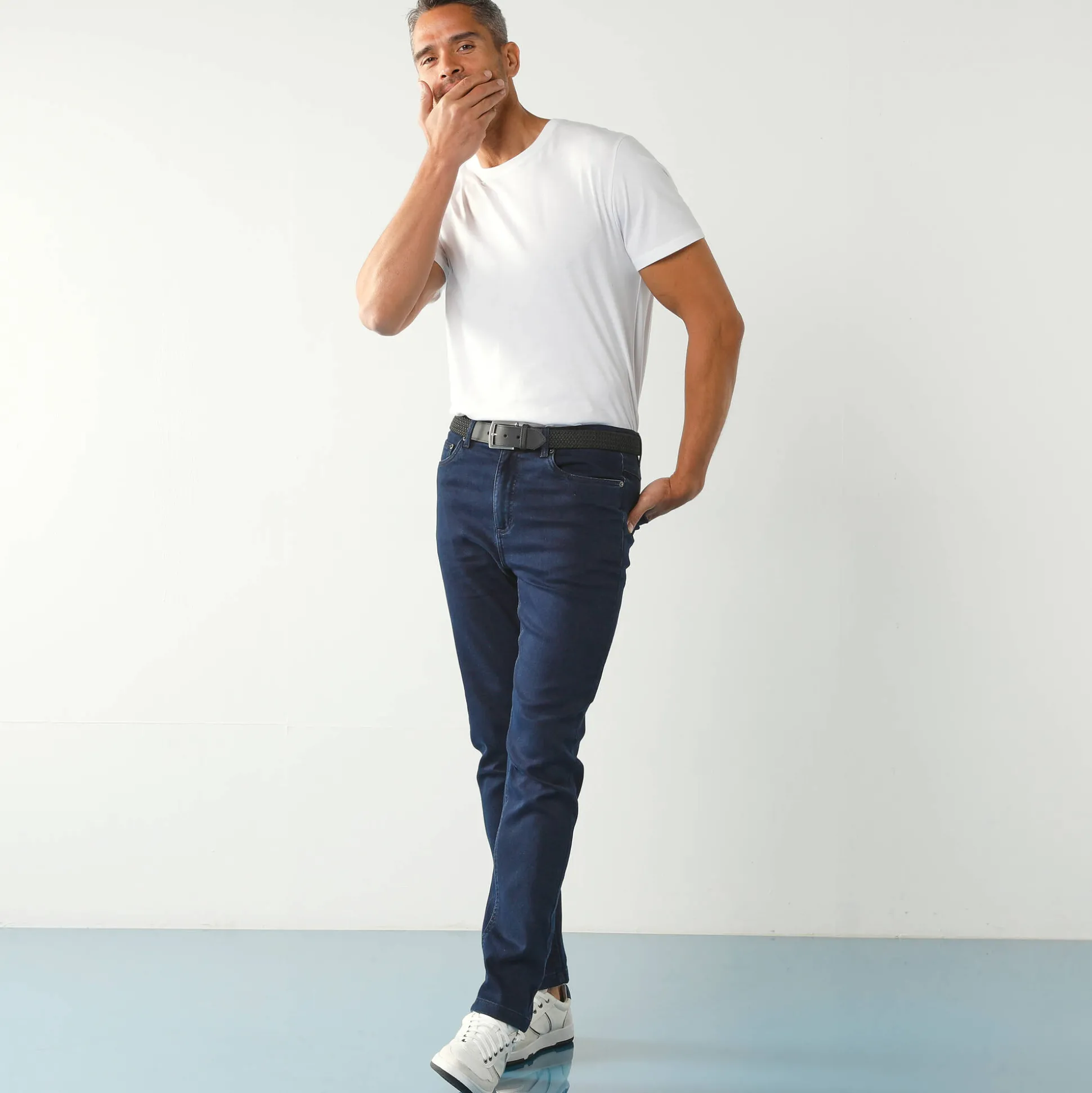Rechte jeans met 5 zakken, ultrastretch denim - L28