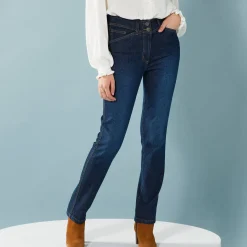 Rechte jeans met deelnaden, kleine lengtes
