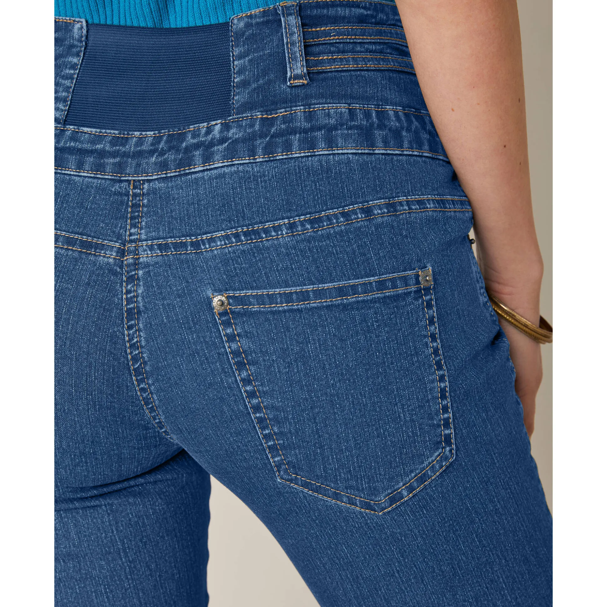 Rechte jeans met hoge taille - kleine lengte