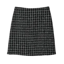 Rechte rok in tweed, ingeweven ruitjes