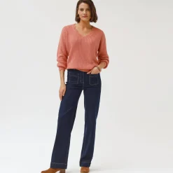 Rechte, ruime jeans, hoge taille