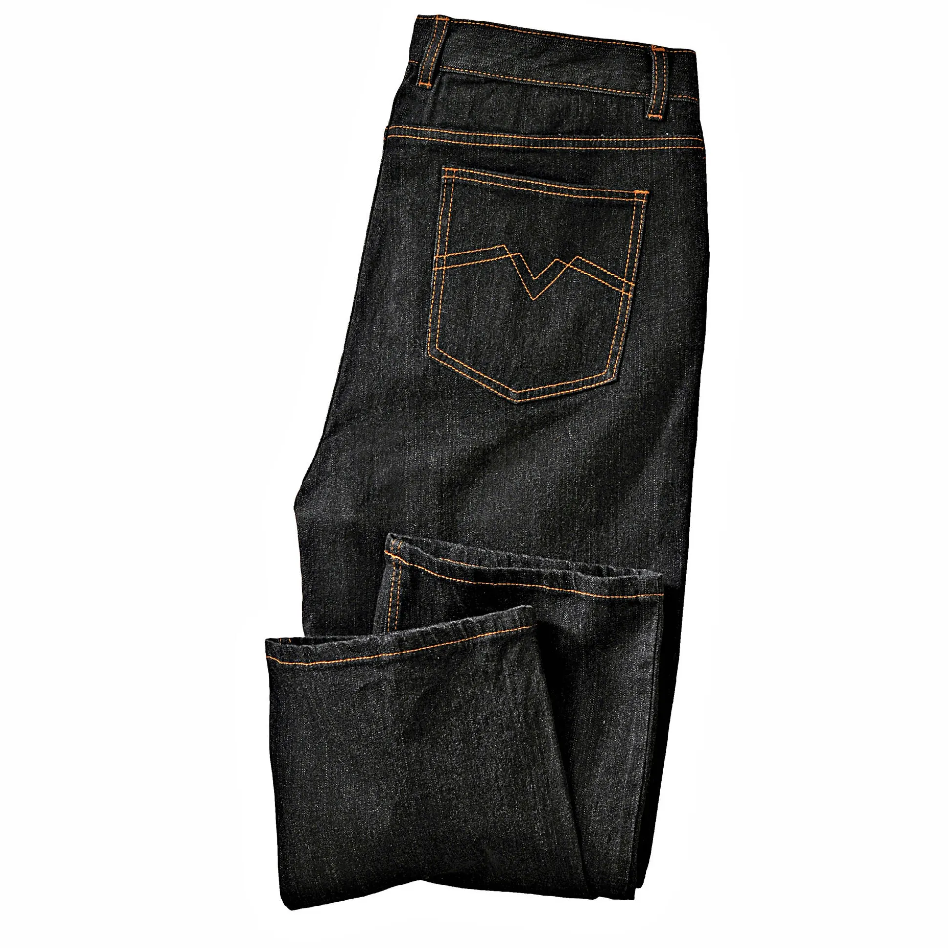 Rechte stretchjeans, afgerond onder de buik - binnenpijplengte 72 cm