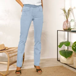 Rechte 'ultracomfortabele' jeans met elastische taille