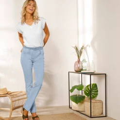 Rechte 'ultracomfortabele' jeans met elastische taille