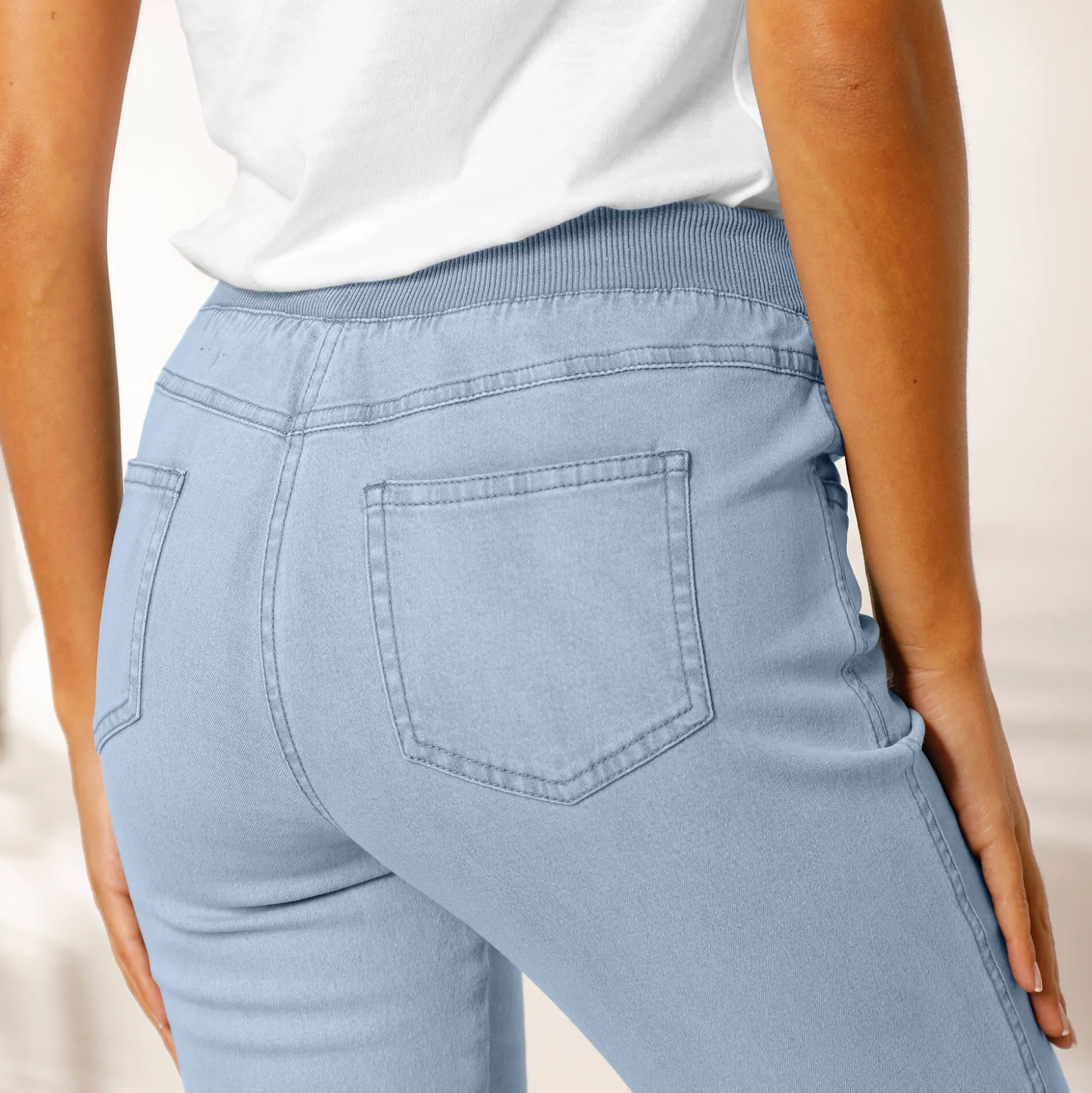 Rechte 'ultracomfortabele' jeans met elastische taille