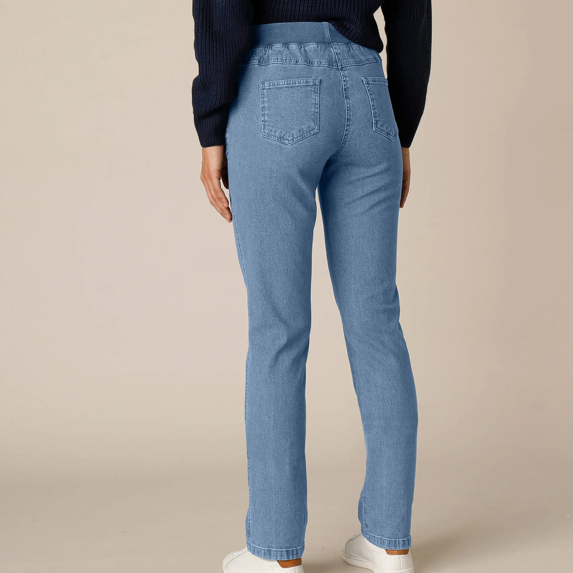Rechte 'ultracomfortabele' jeans met elastische taille