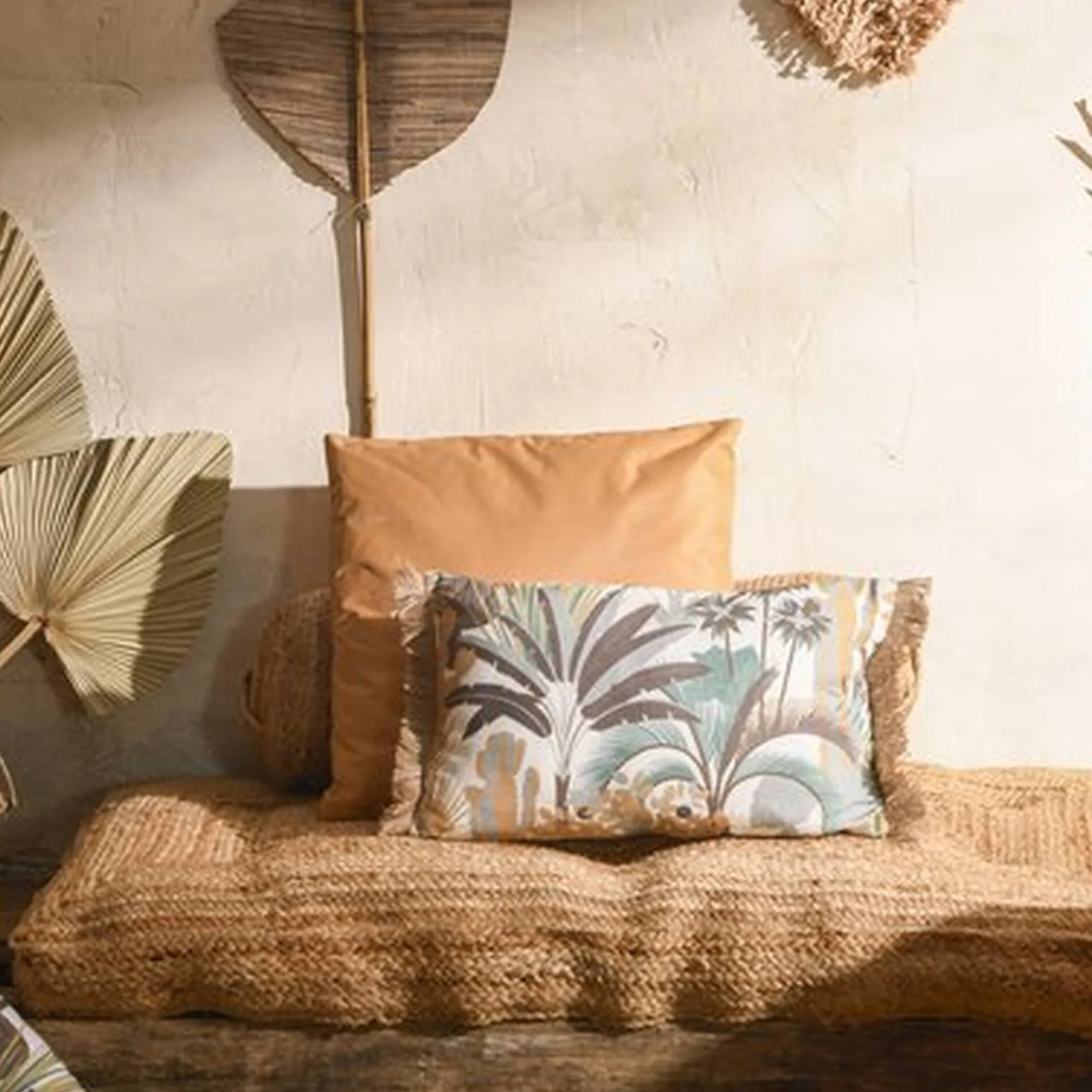 Rechthoekig kussen met jungleprint