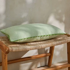 Rechthoekige, gestreept kussen, katoen
