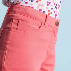 Rekbare 3/4-broek in rekbaar katoen met 'platte buik'-effect