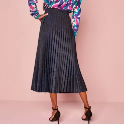 Rok in glanzend plissétricot