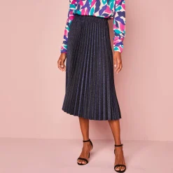 Rok in glanzend plissétricot