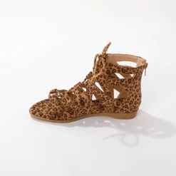 Romeinse sandalen met luipaardmotief