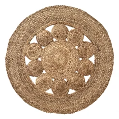 Rond tapijt in jute
