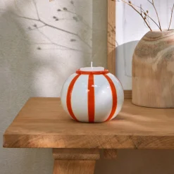 Ronde kaarshouder met oranje strepen