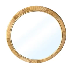 Ronde spiegel in rotan