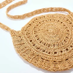 Ronde tas in 'zon' model, in gevlochten jute