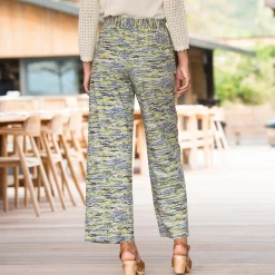 Ruime, bedrukte broek, elastische taille