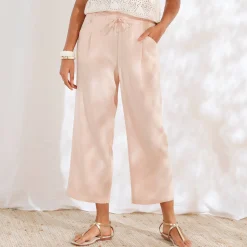 Ruime 7/8-broek, viscose en linnen