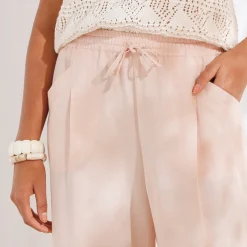 Ruime 7/8-broek, viscose en linnen