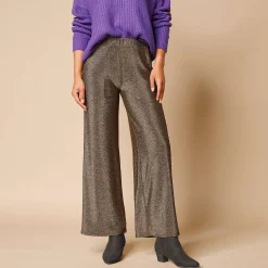 Ruime, comfortabele broek, glanzend tricot