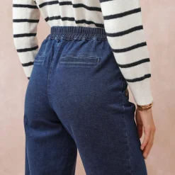 Ruime jeans met knooppandeffect