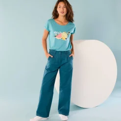Ruime, rechte broek, speciaal voor kleine lengtes