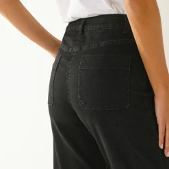 Ruime rechte jeans, hoge taille, grote lengte