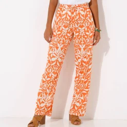Ruime, soepele broek, tweekleurige etnische print