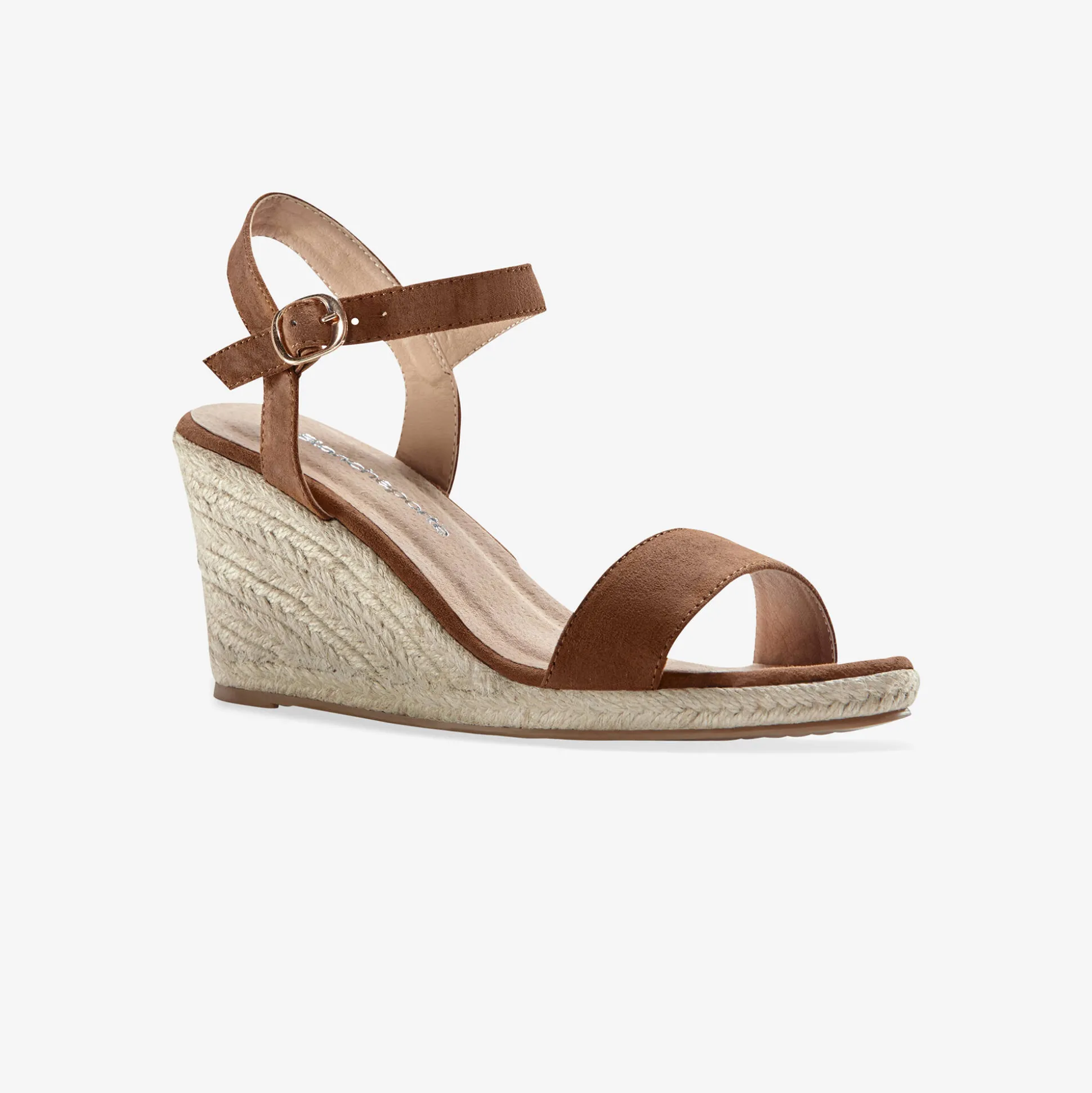 Sandalen met sleehak in koord