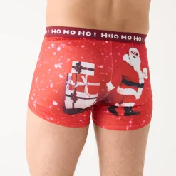 Set van 2 shorty's met kerstprint in rekbare microvezel