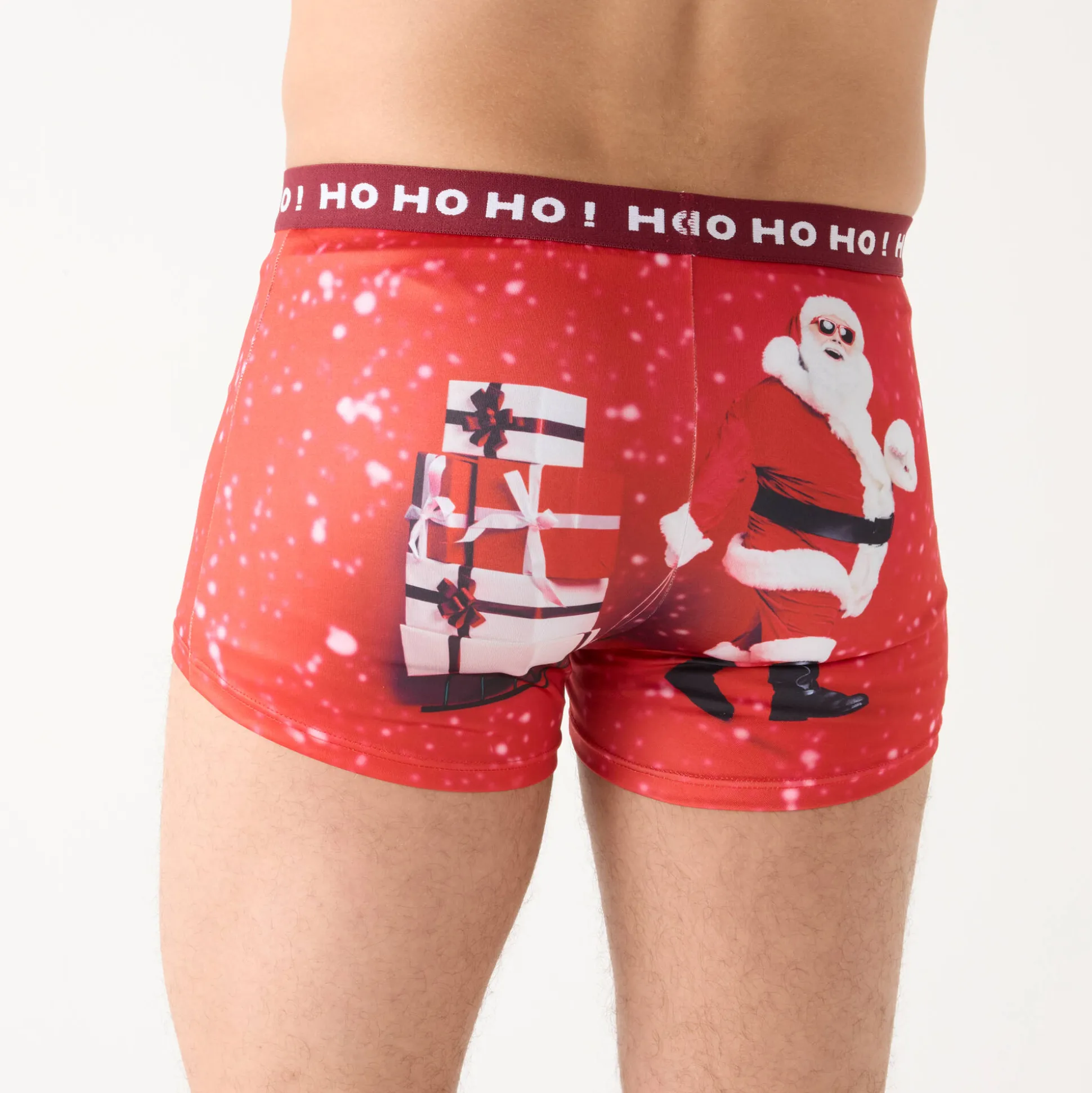Set van 2 shorty's met kerstprint in rekbare microvezel