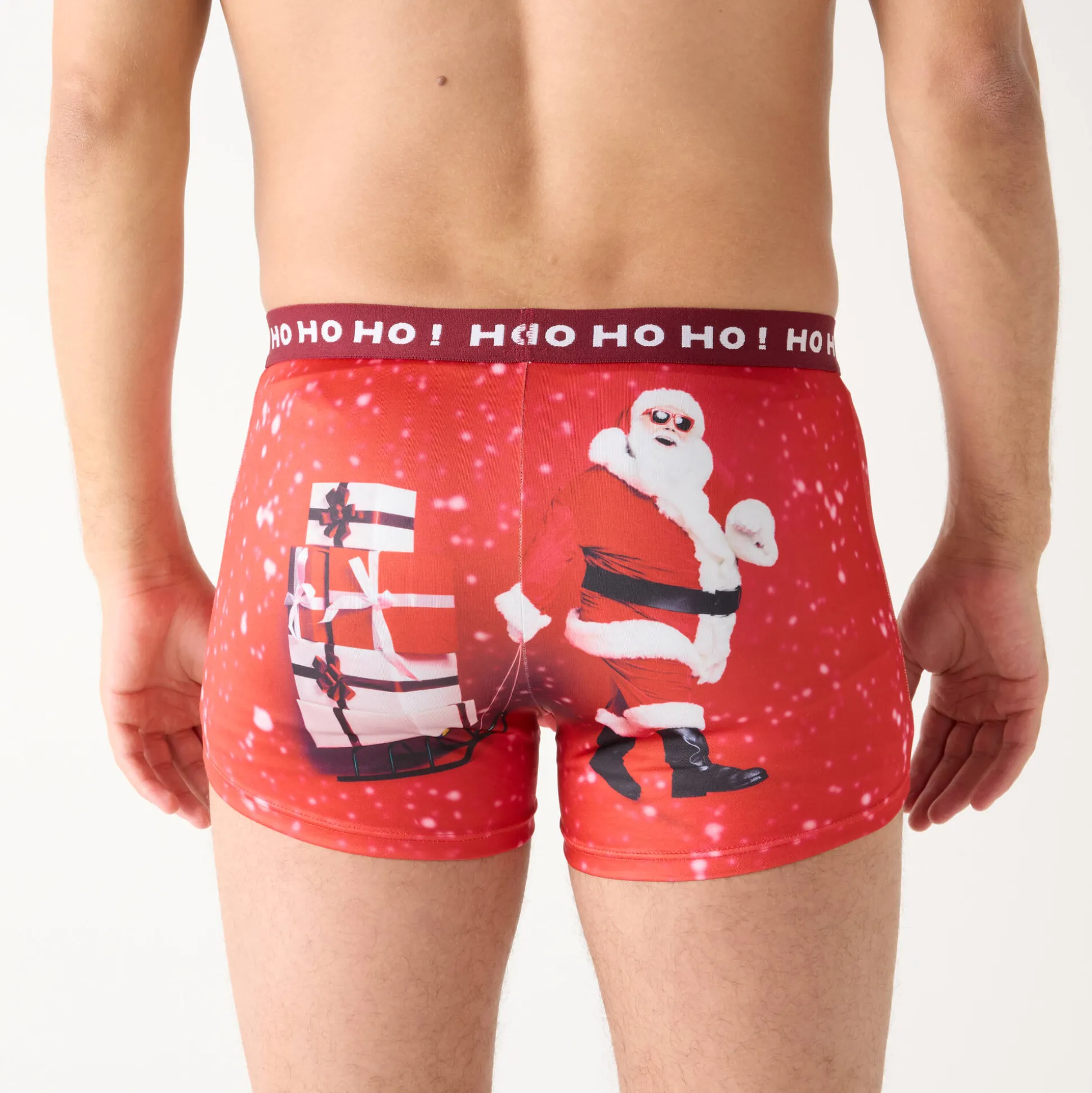 Set van 2 shorty's met kerstprint in rekbare microvezel