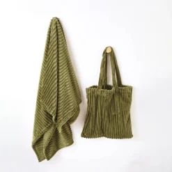 Set van plaid en tas in fleece