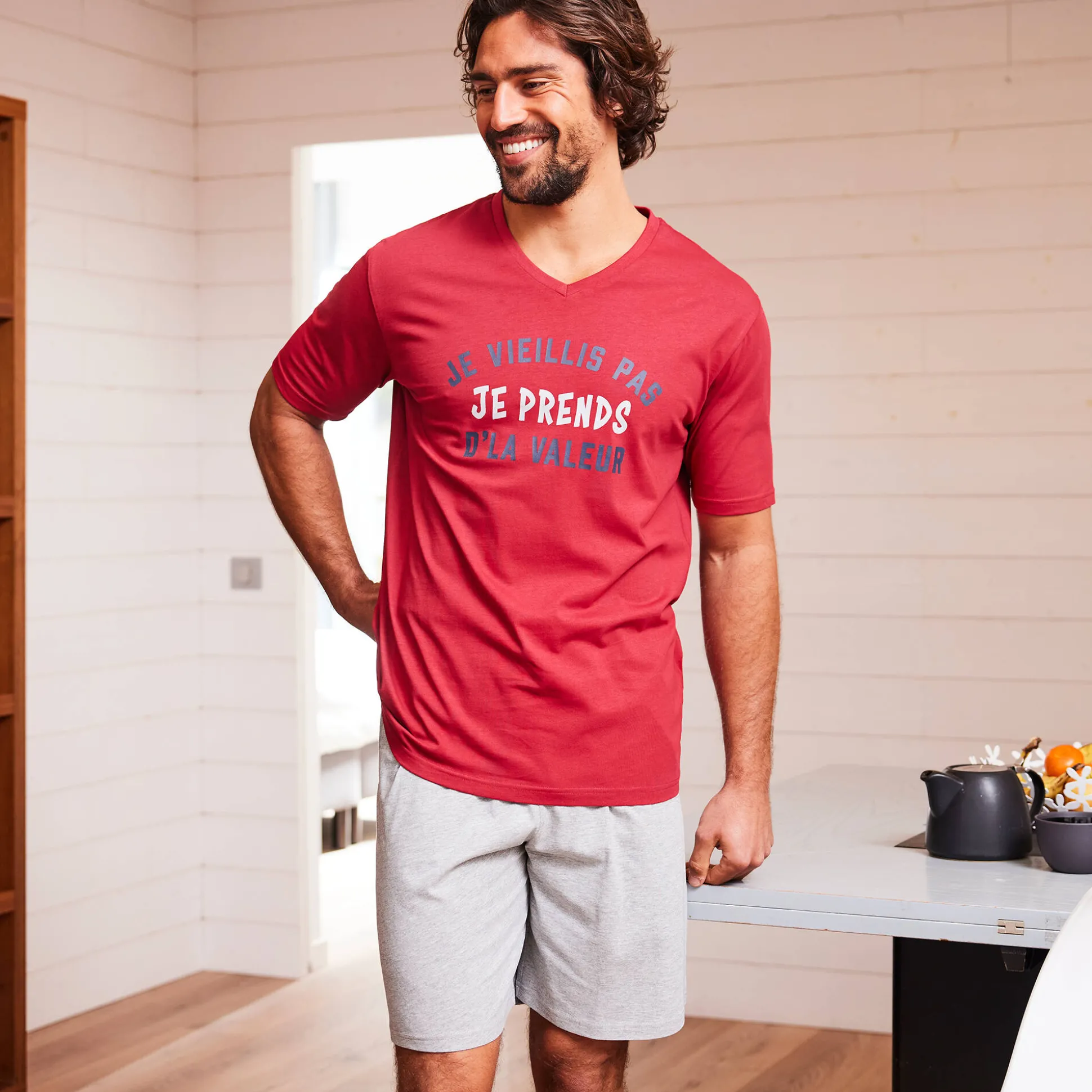 Shortama met letterprint