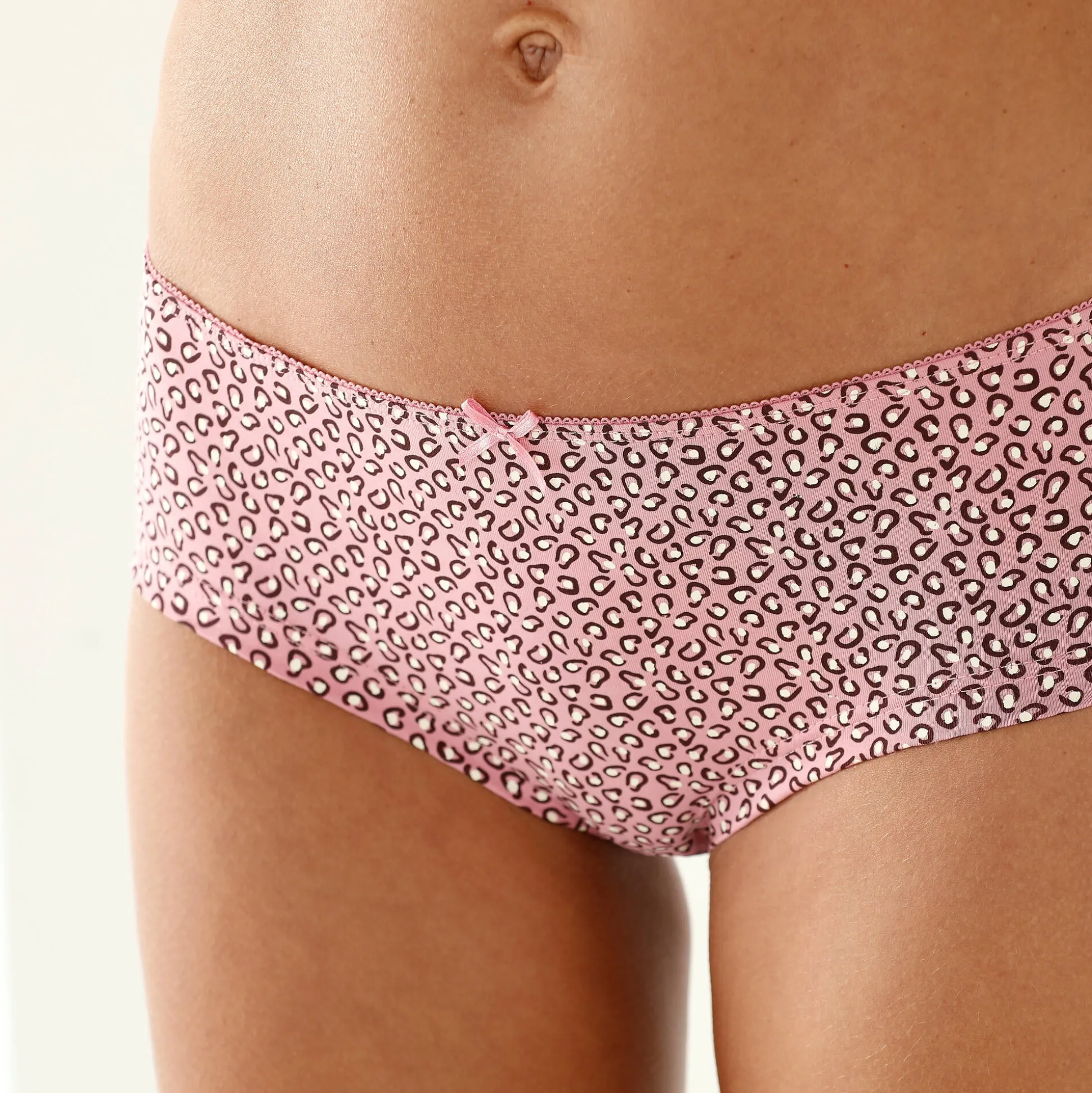 Shorty in stretchkatoen met "panter" print - Set van 4