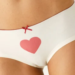 Shorty in stretchkatoen met hartjesprint - set van 4