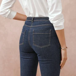 Slimjeans met hoge taille, ingekort model