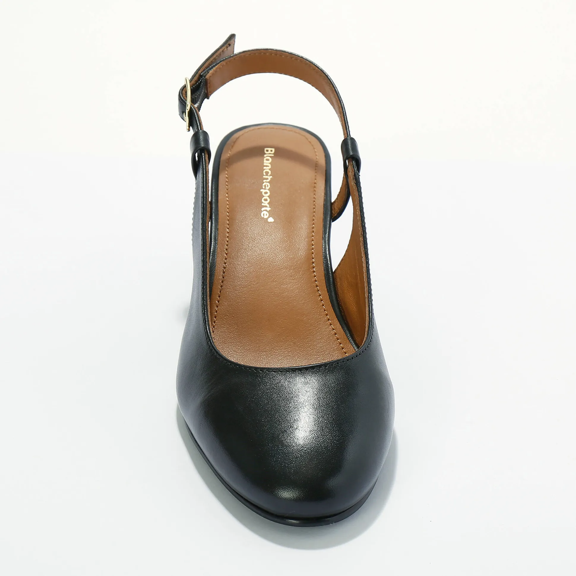 Slingback pumps in leer, LWG-gecertificeerd