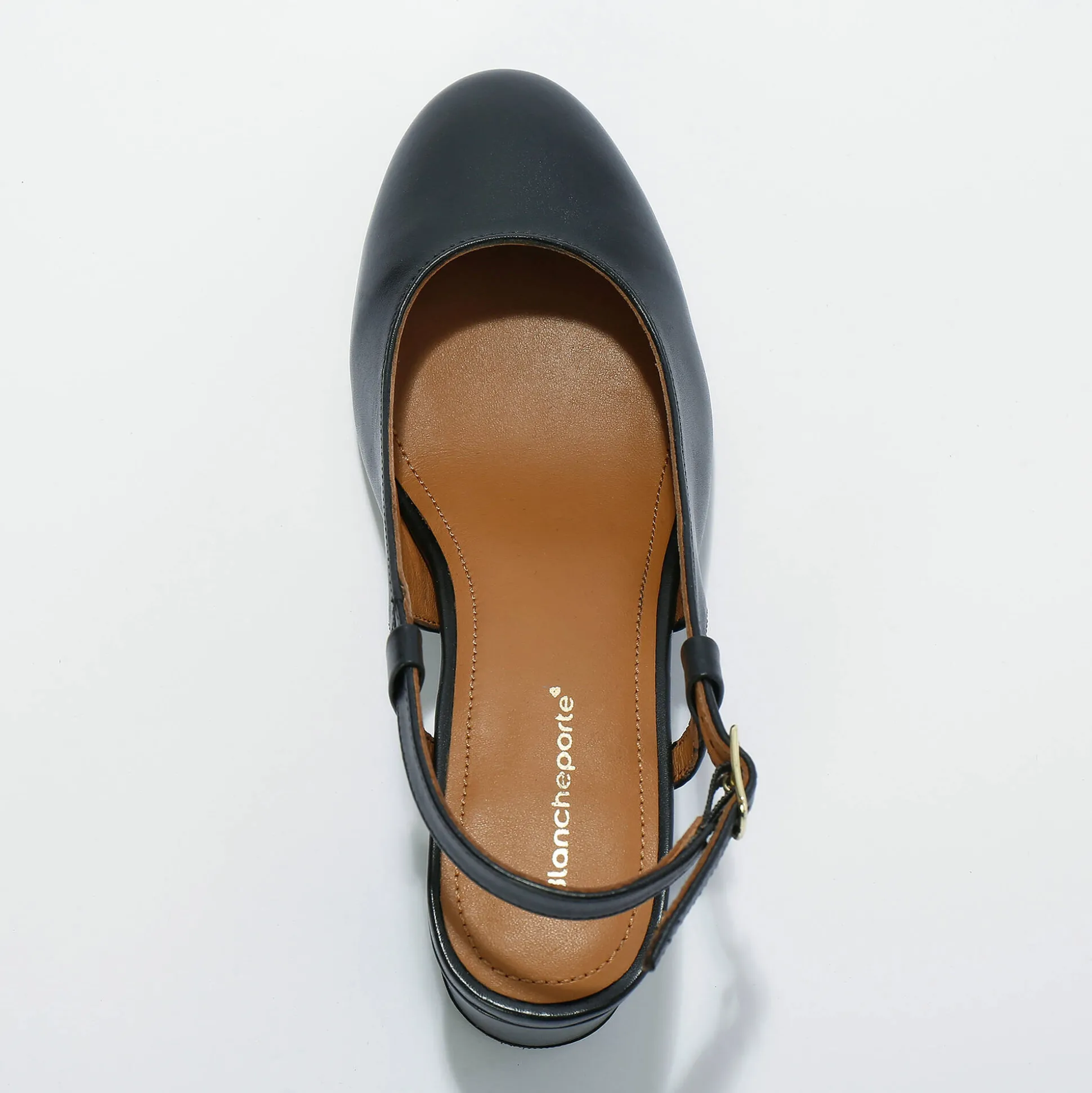 Slingback pumps in leer, LWG-gecertificeerd