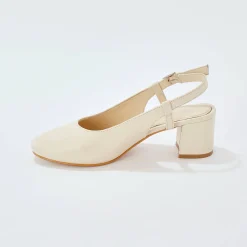 Slingback pumps in leer, LWG-gecertificeerd