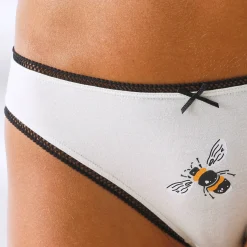 Slip in katoen bedrukt met bijpassende bijenmotieven - set van 4